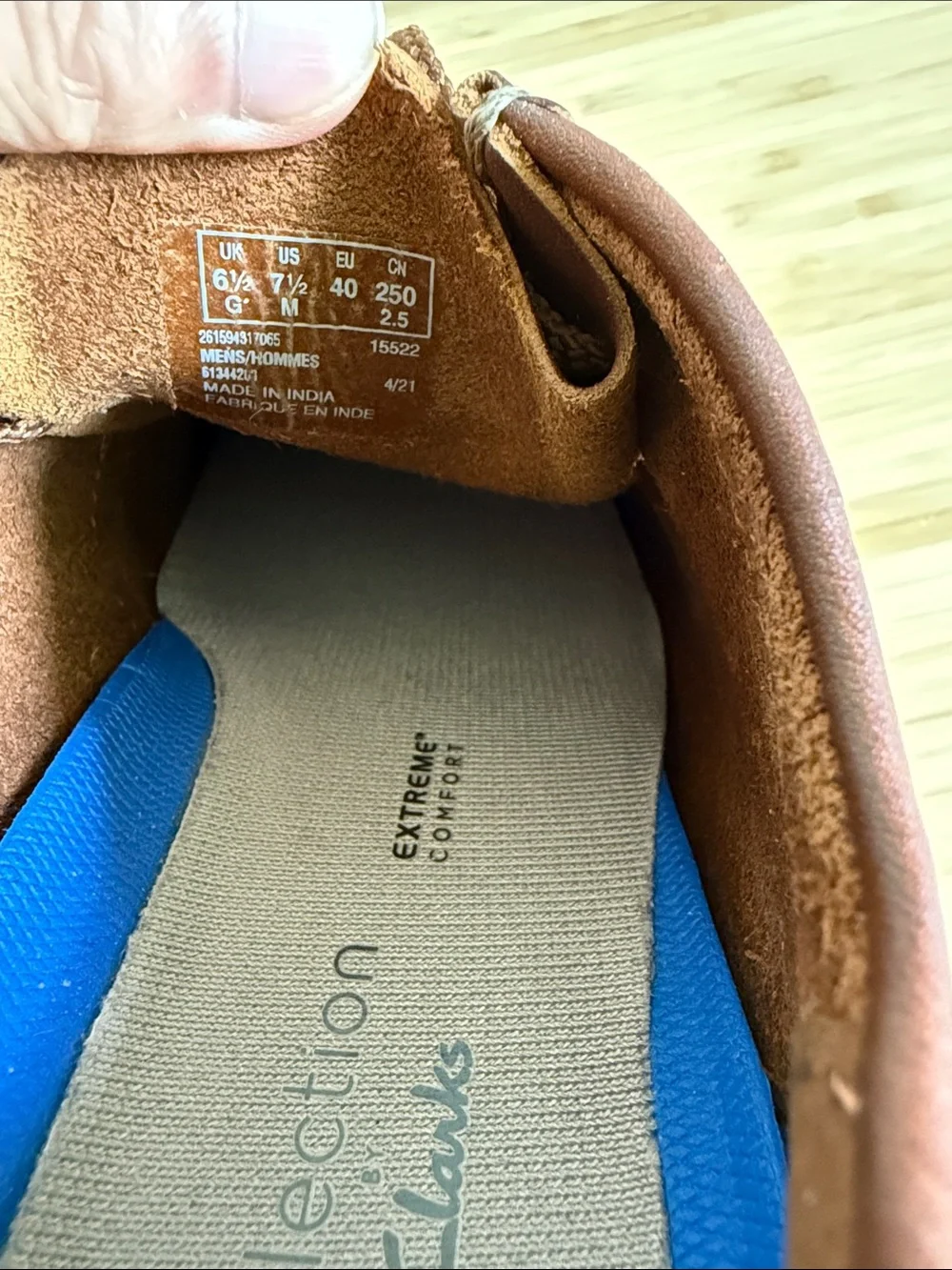 Clarks Men’s Brown Leather Boat Shoes with Blue Insole